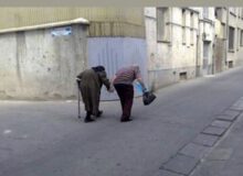 تصویر عاشقانه پیرمرد و پیرزن تهرانی که غوغا کرد